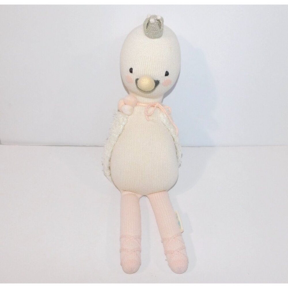 Harlow The Swan Plush Cuddle + Kind Stuffed Animal Hand Knit Doll 20" Peru